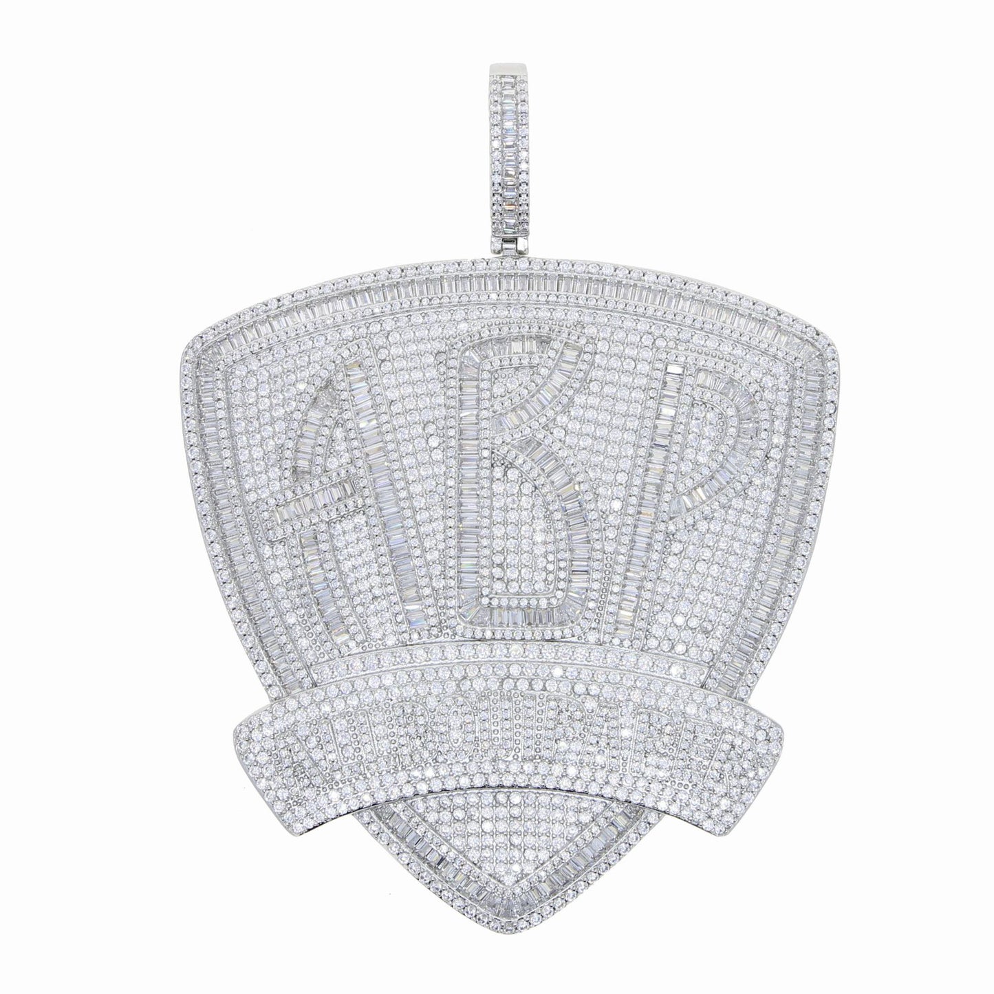 HIP HOP ALL BOUI PAPER LETTER PANDANT NECKLACE MEN'S COPPER WITH ZIRCON TREND JEWELRY