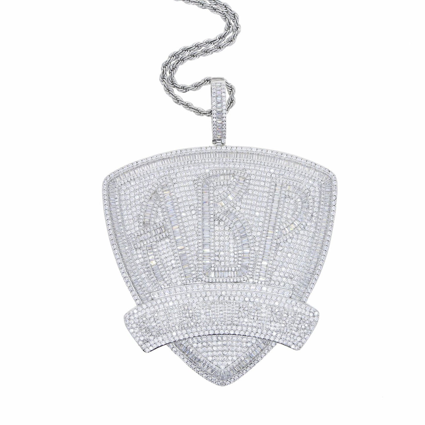 HIP HOP ALL BOUI PAPER LETTER PANDANT NECKLACE MEN'S COPPER WITH ZIRCON TREND JEWELRY