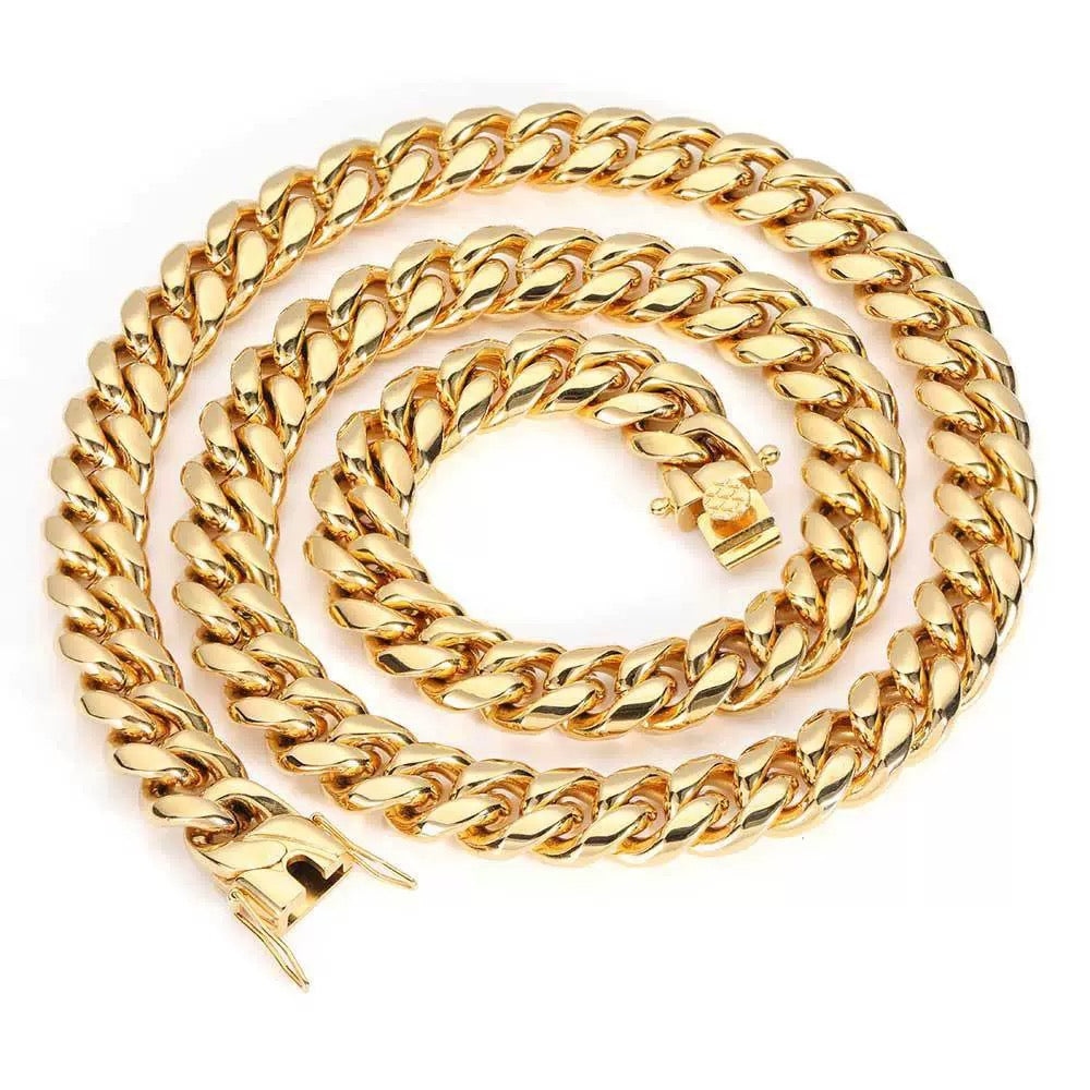 GOLD STAINLESS STEEL CHAIN HIP HOP