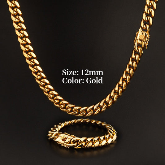 GOLD STAINLESS STEEL CHAIN HIP HOP